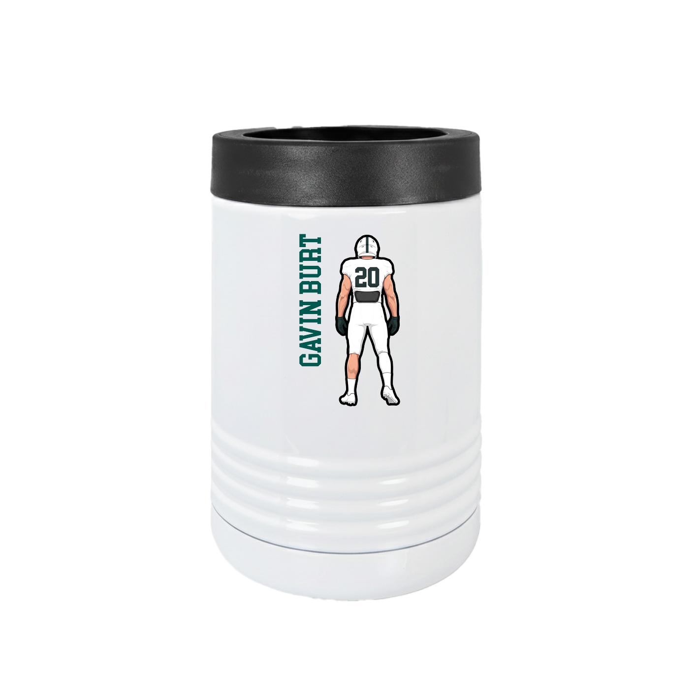 Beverage Holder — Name Vertical in White