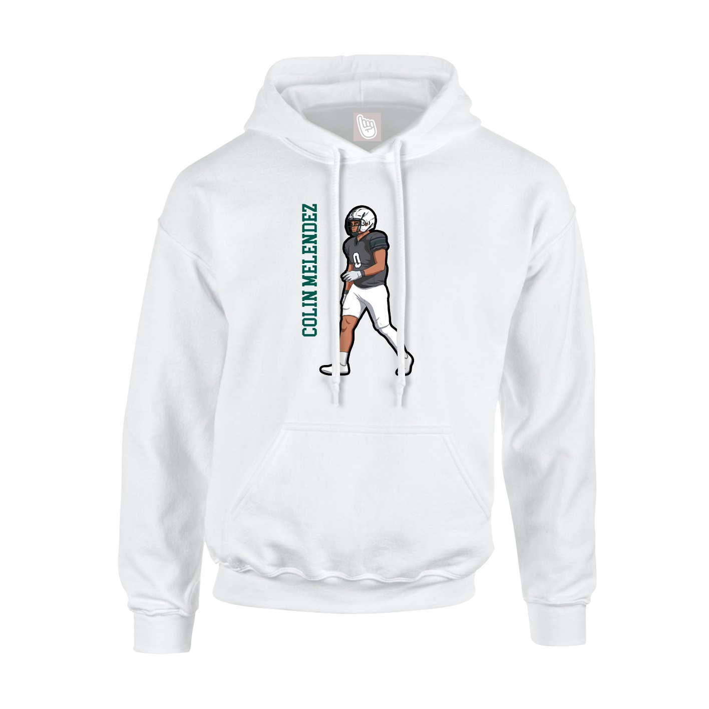 Youth Hoodie — Name Vertical in White