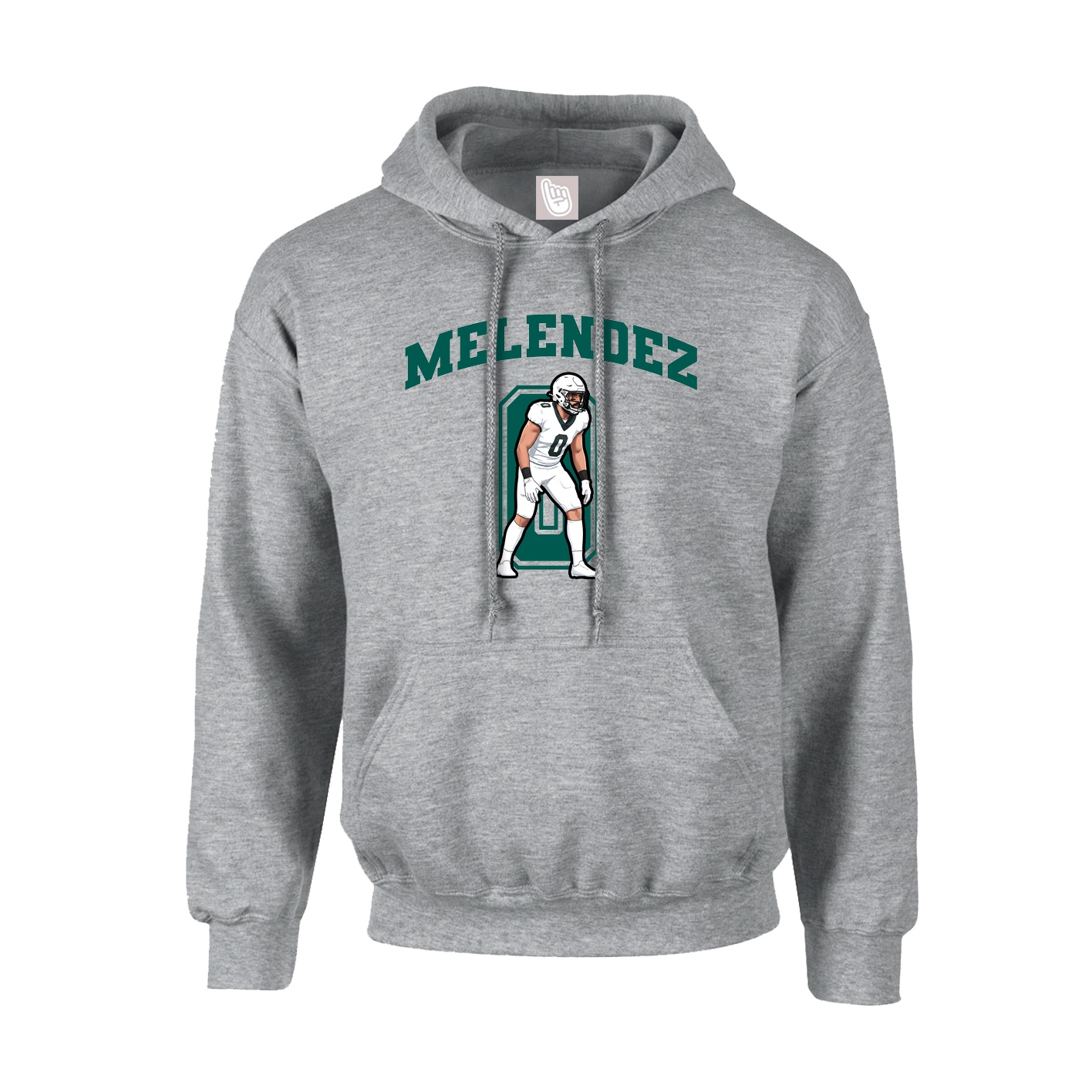 Hoodie — Number in Grey