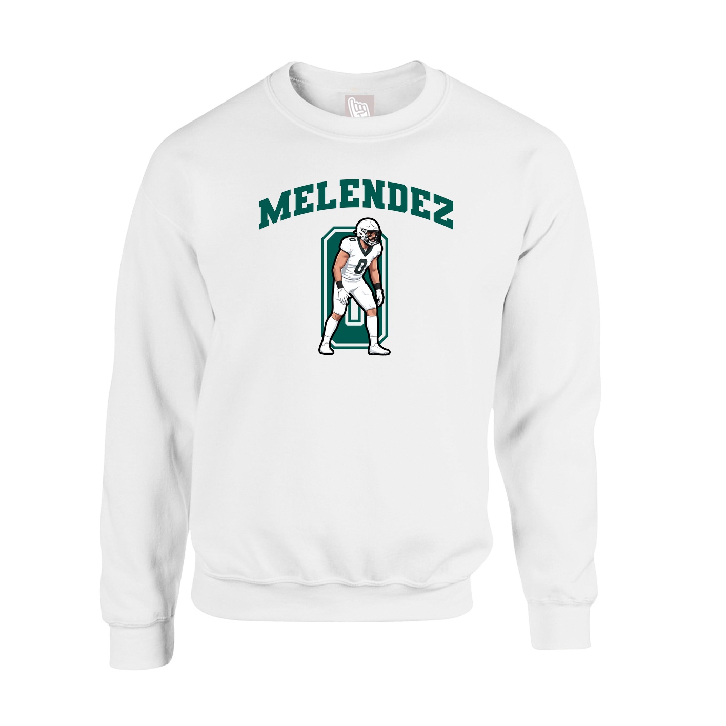 Fleece Crew — Number in White