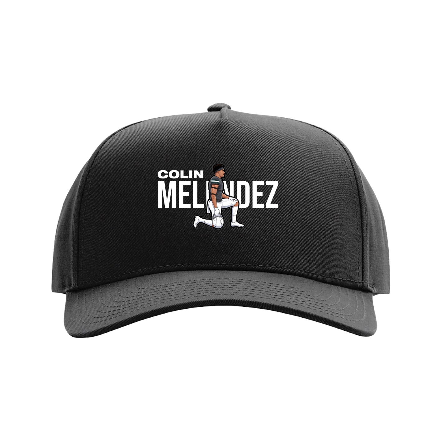 Full Fabric Five-Panel Champ Cap — Player Name in Black