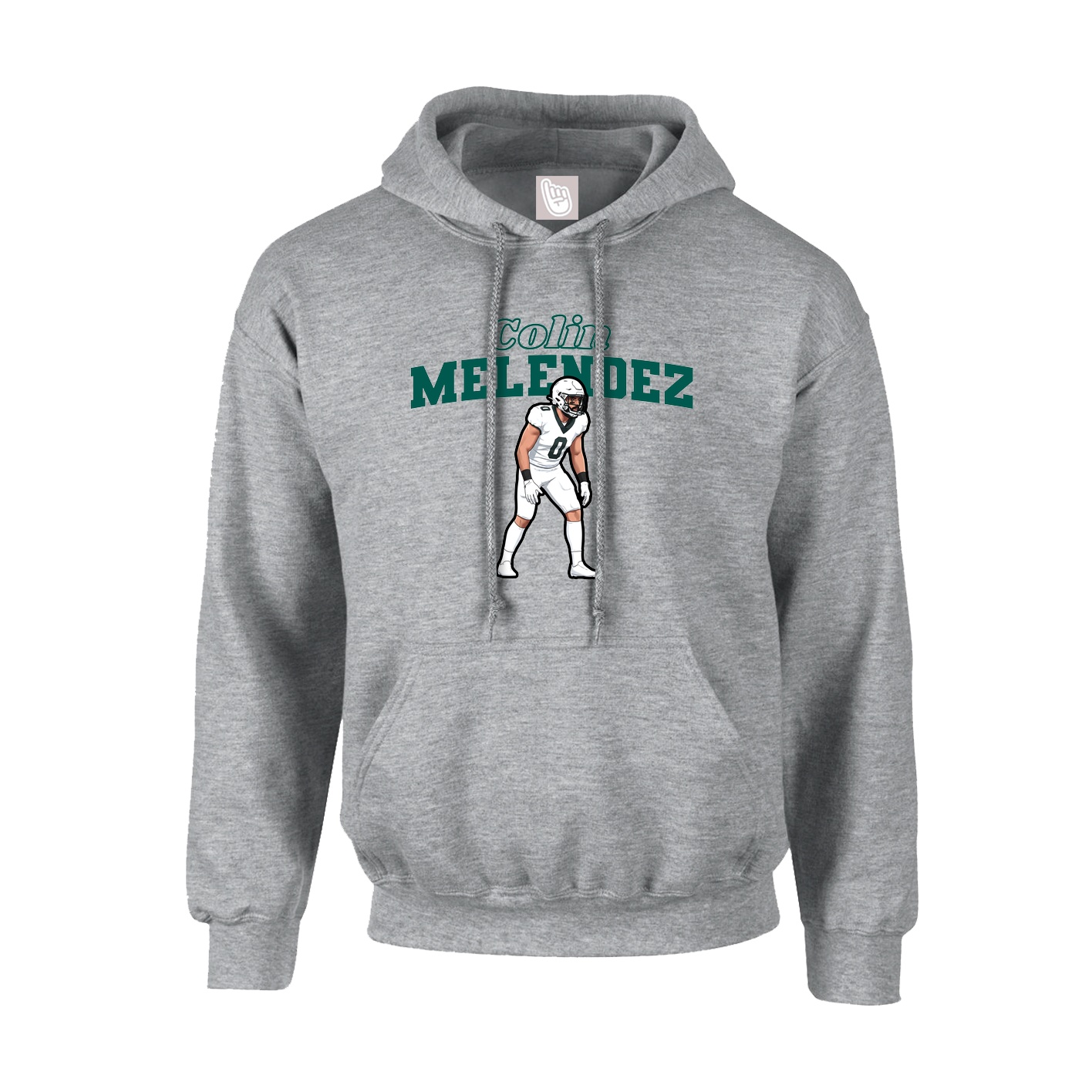 Youth Hoodie — Name Arch in Grey