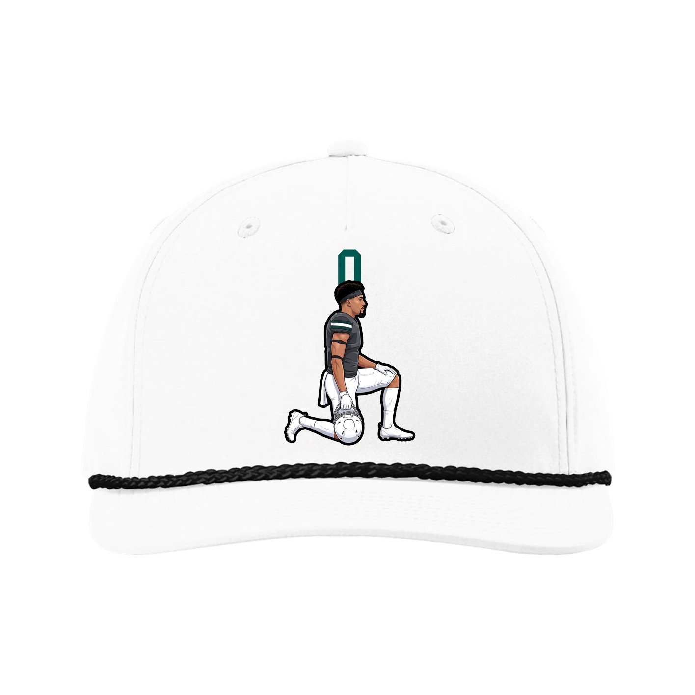 Five-Panel Classic Rope Cap — Number Top in White