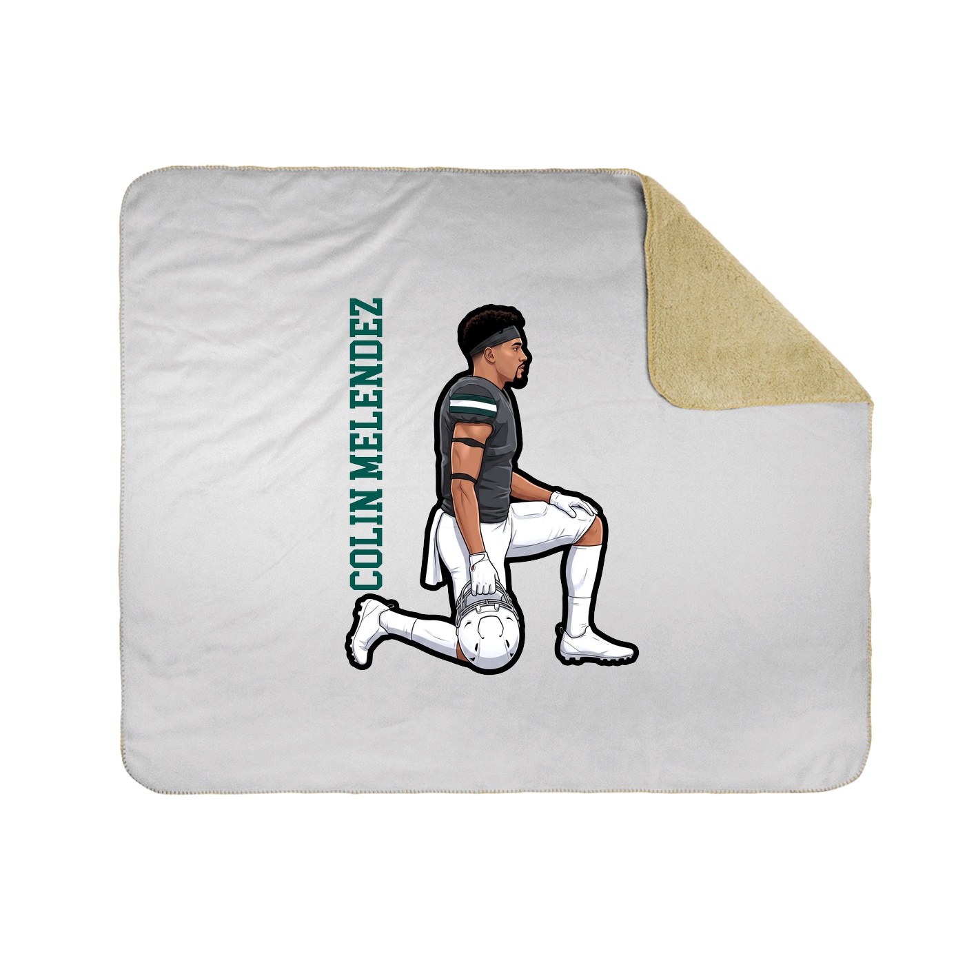 Throw Blanket — Name Vertical in White