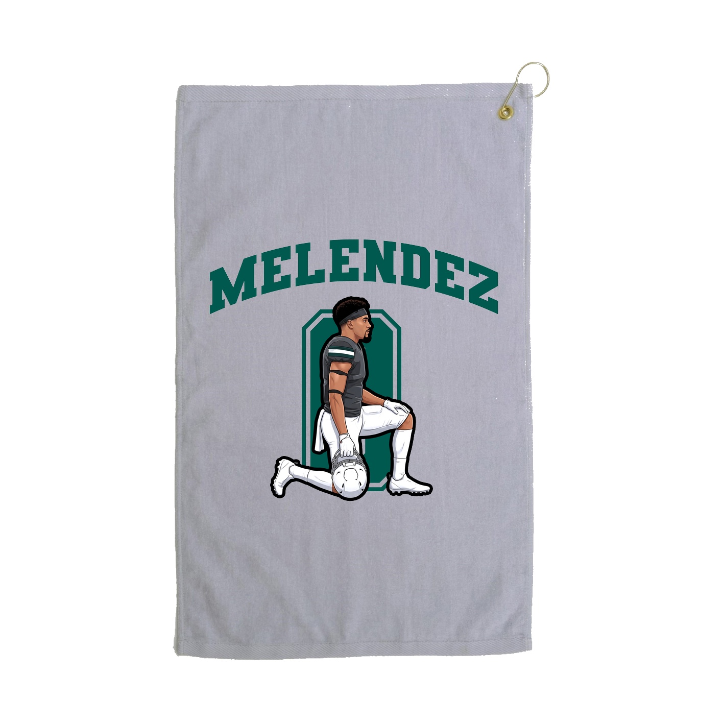 Golf Towel — Number in Grey