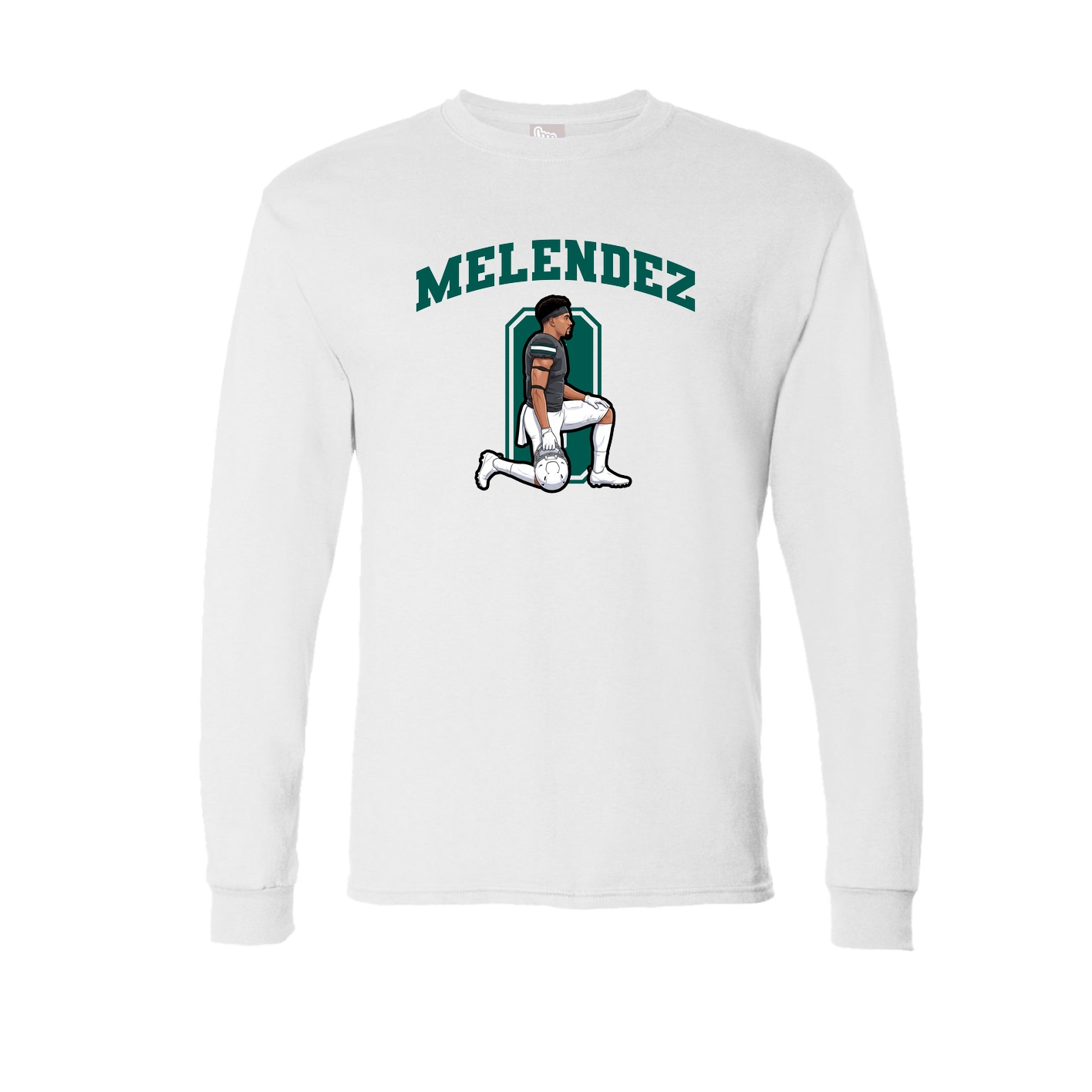 Long Sleeve Tee — Number in White