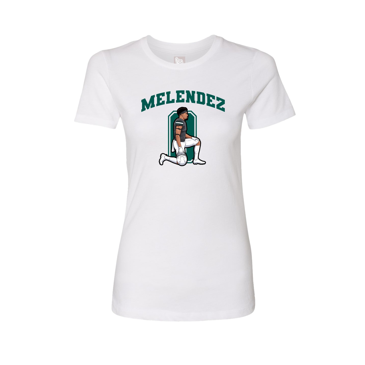 Fitted Women's Tee — Number in White