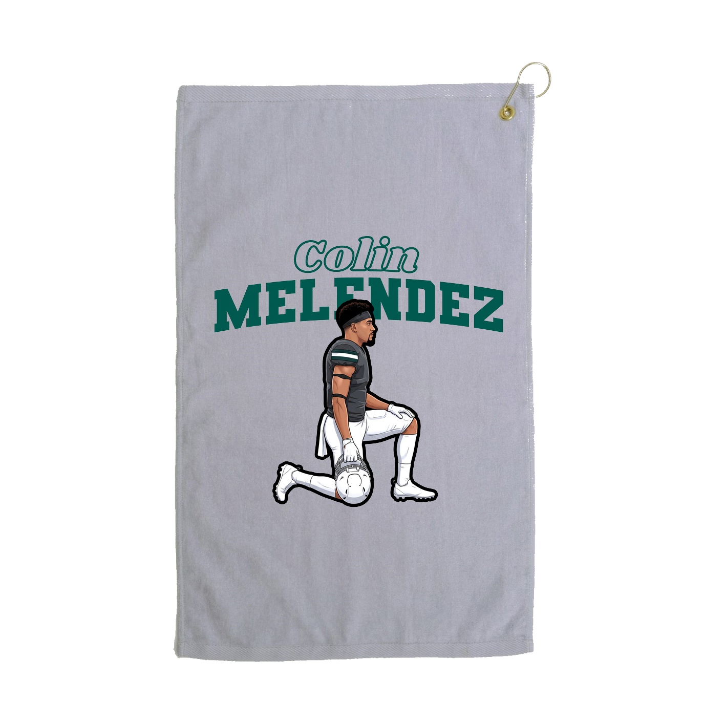 Golf Towel — Name Arch in Grey