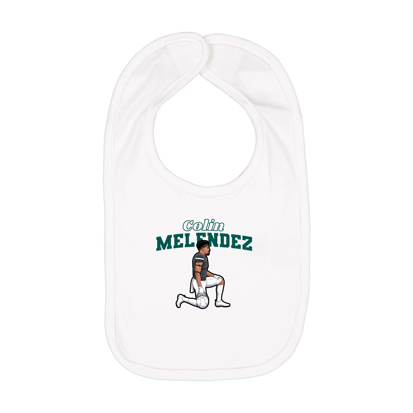 Infant Bib — Name Arch in White