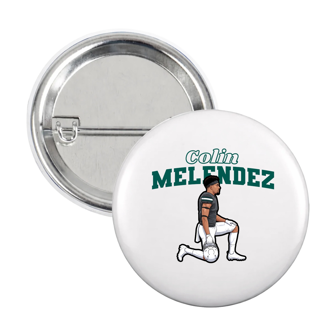 Game Day Button — Name Arch in White