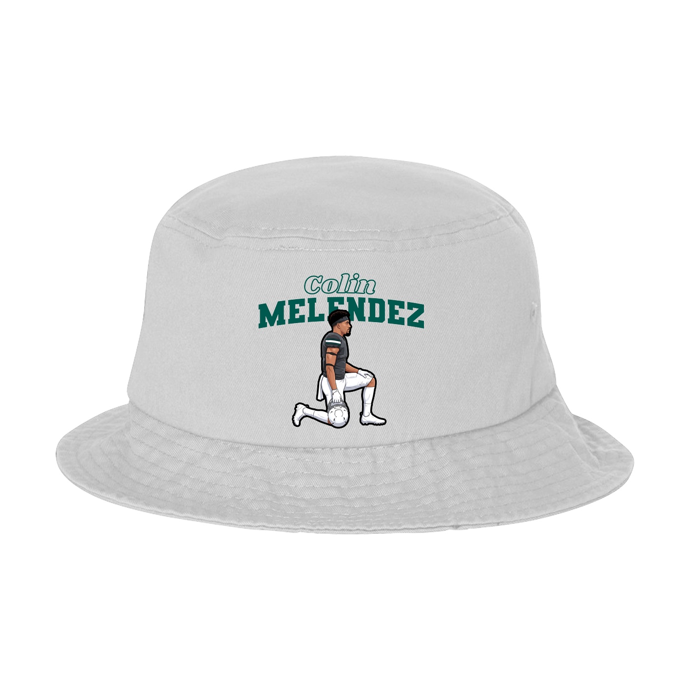 Bucket Cap — Name Arch in White