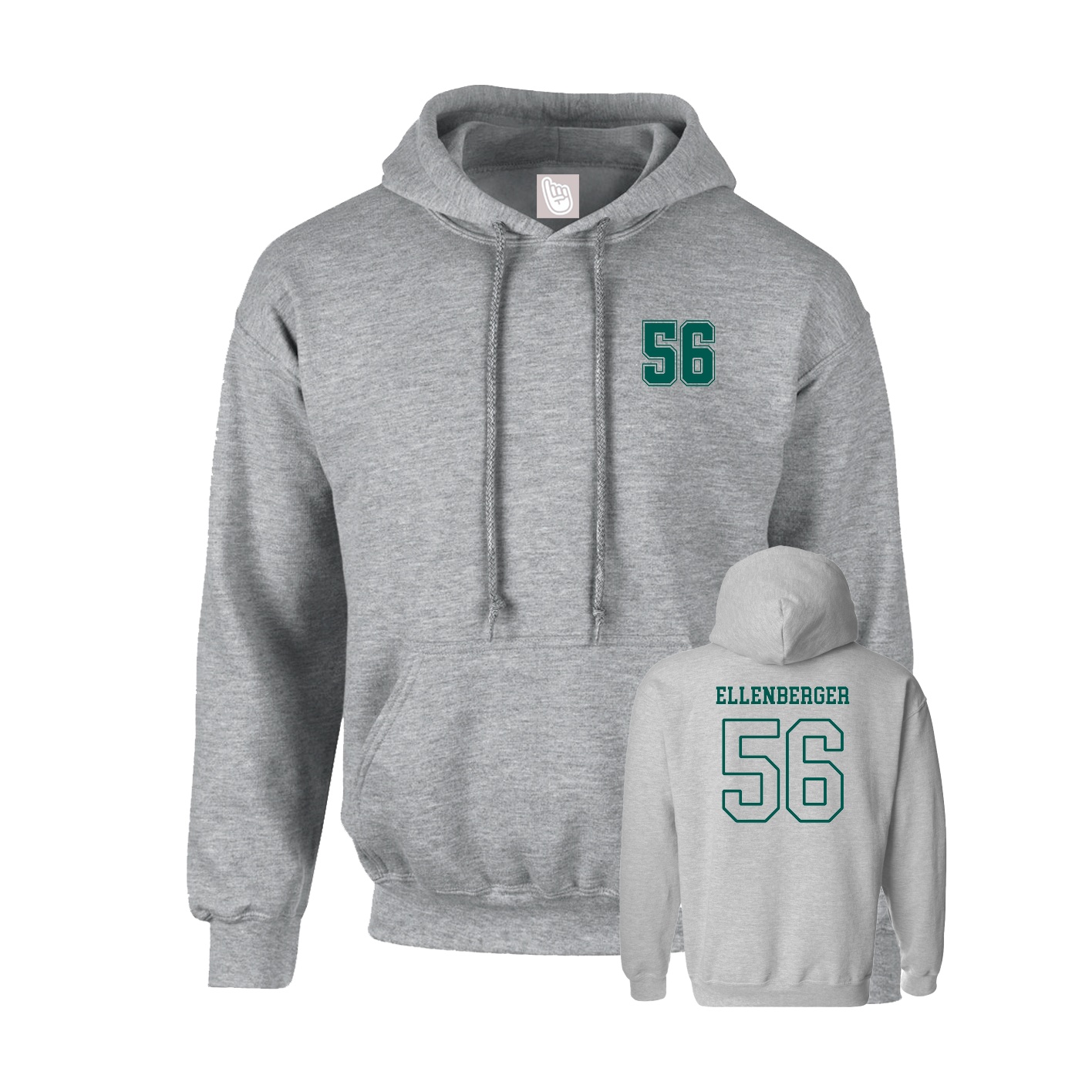 Hoodie — Chest Back in Grey
