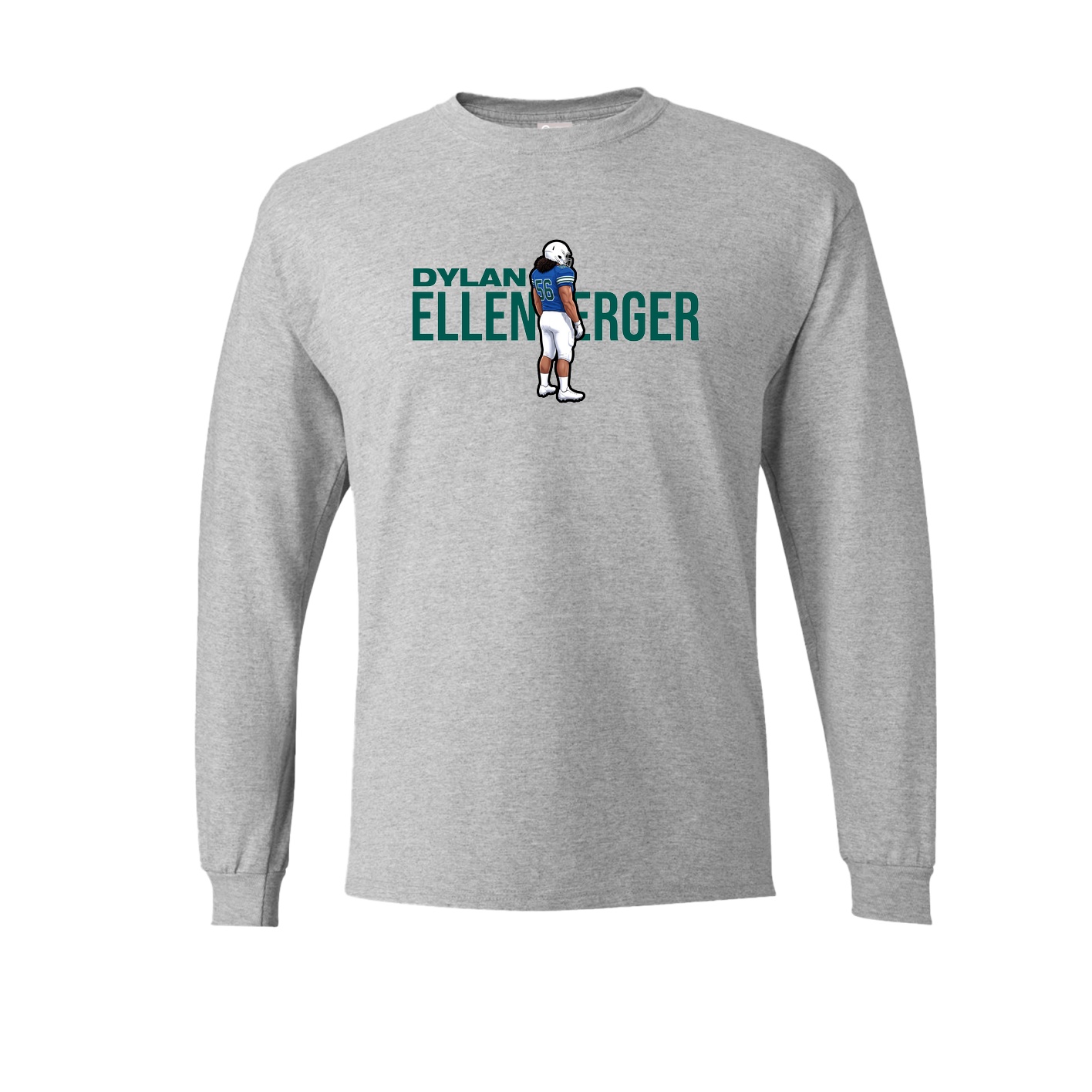 Long Sleeve Tee — Player Name in Grey