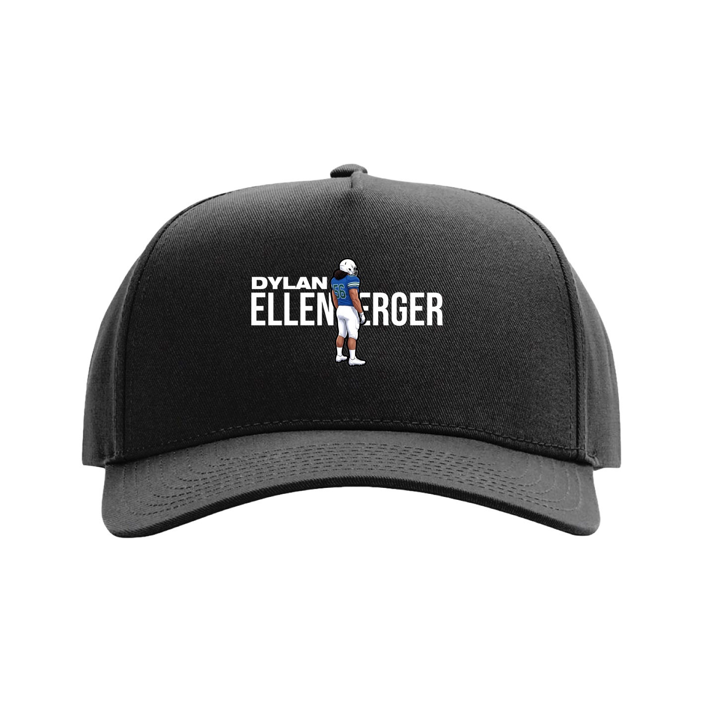 Full Fabric Five-Panel Champ Cap — Player Name in Black