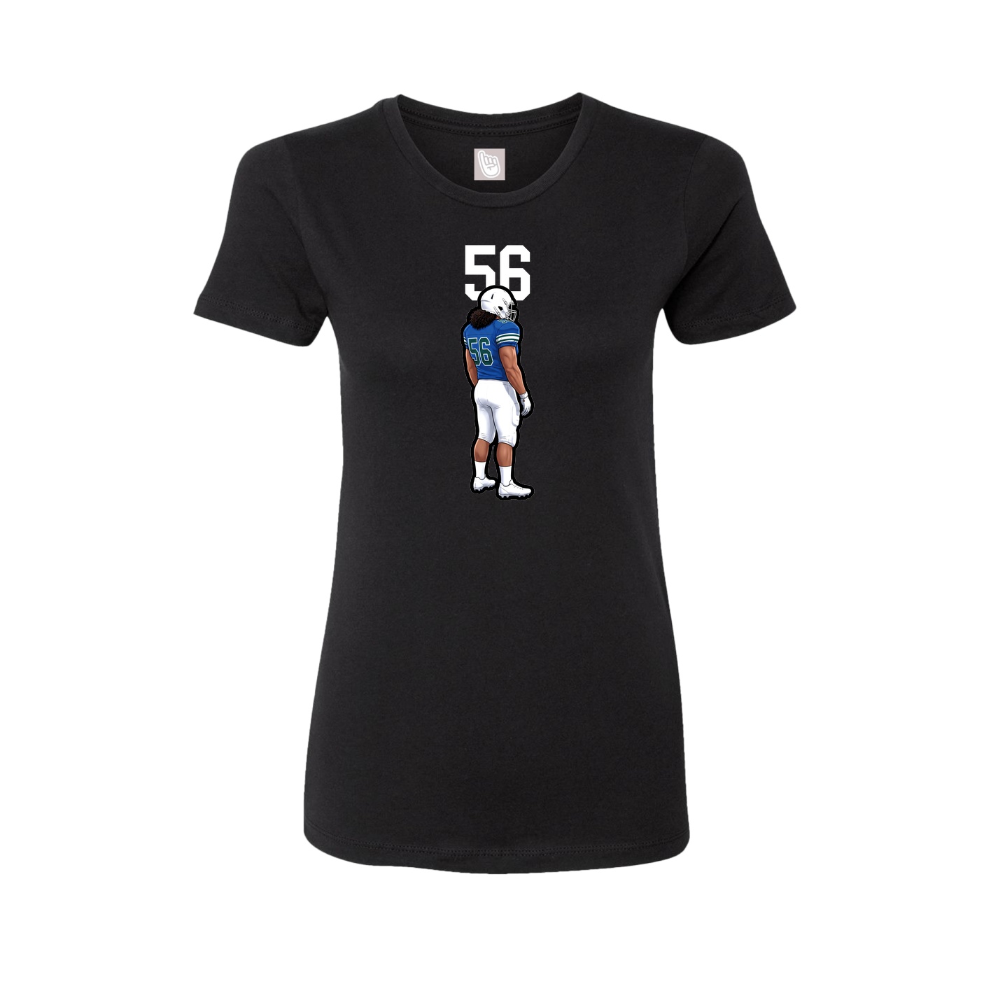 Fitted Women's Tee — Number Top in Black