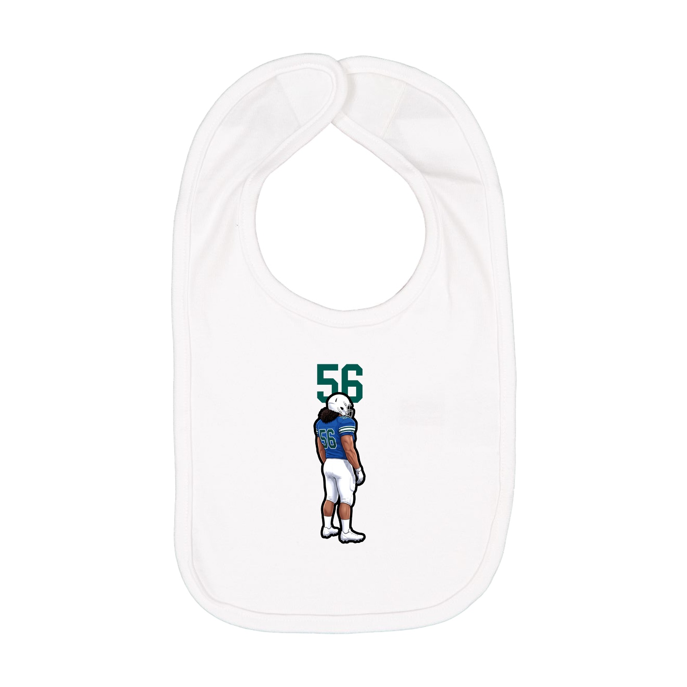Infant Bib — Number Top in White