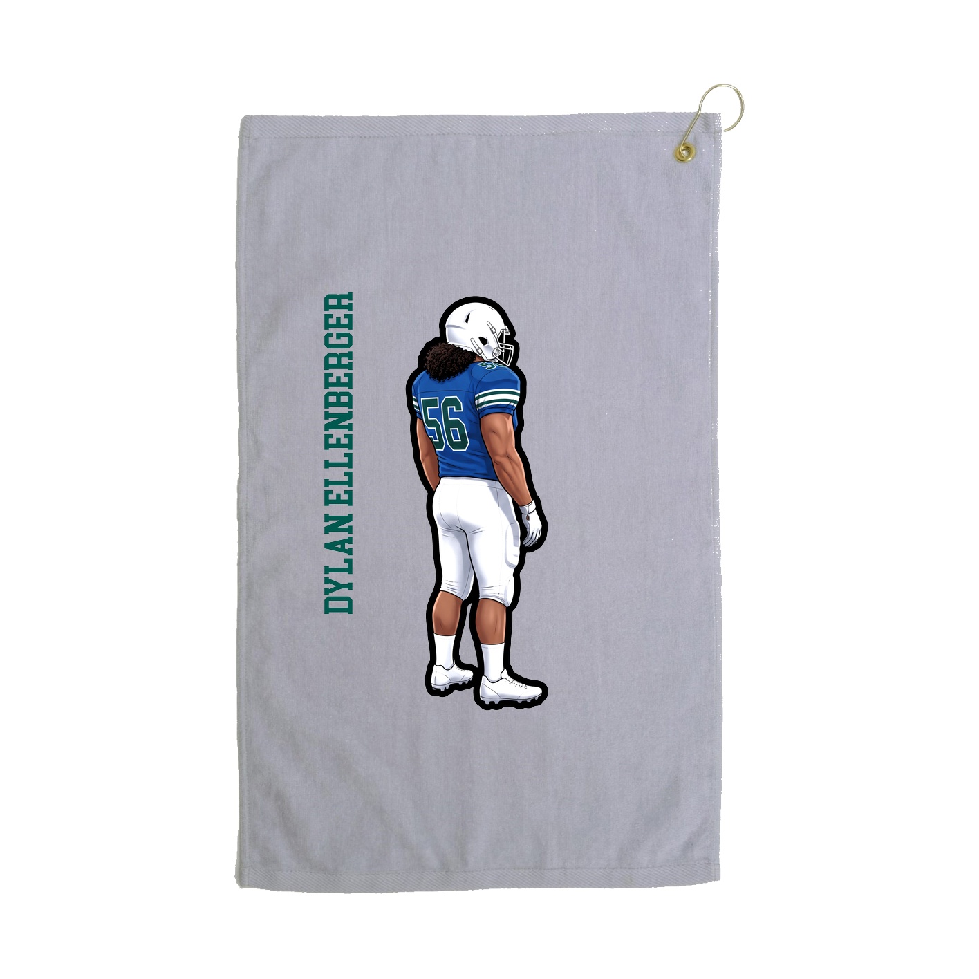 Golf Towel — Name Vertical in Grey