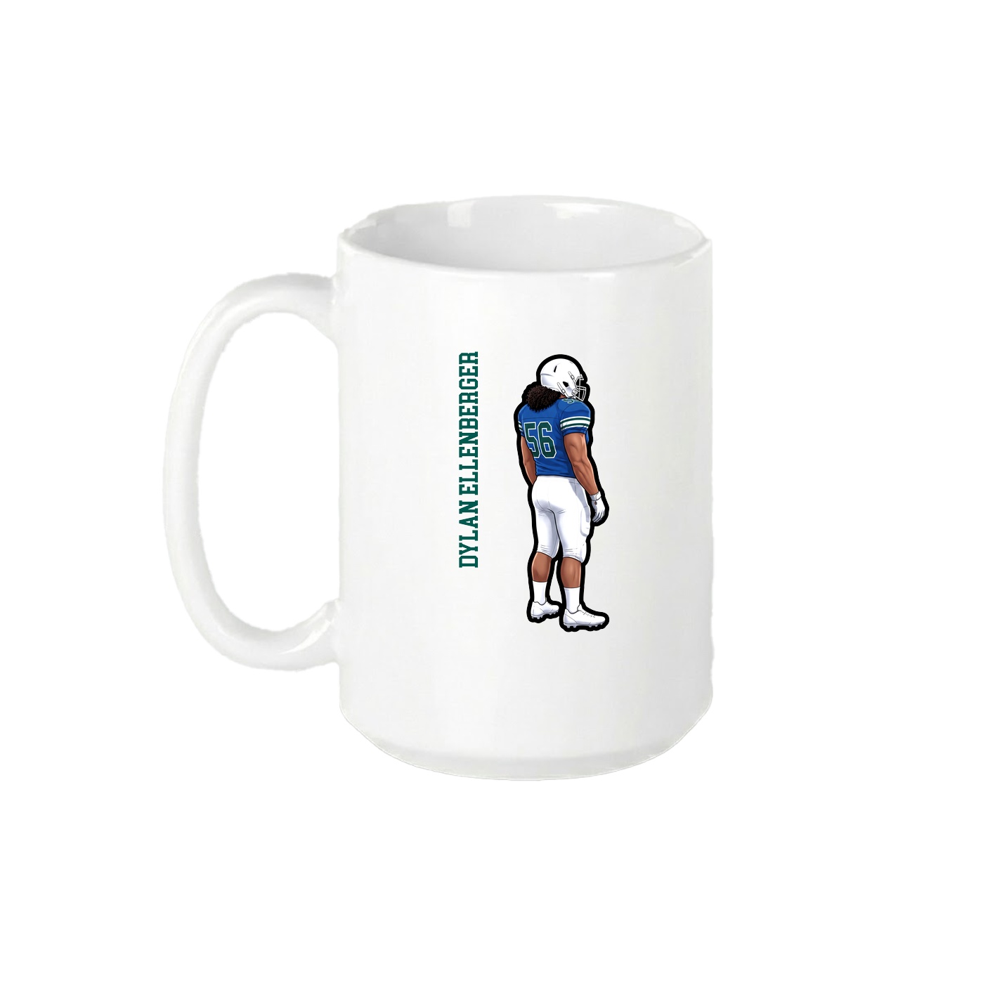 15oz Coffee Mug — Name Vertical in White