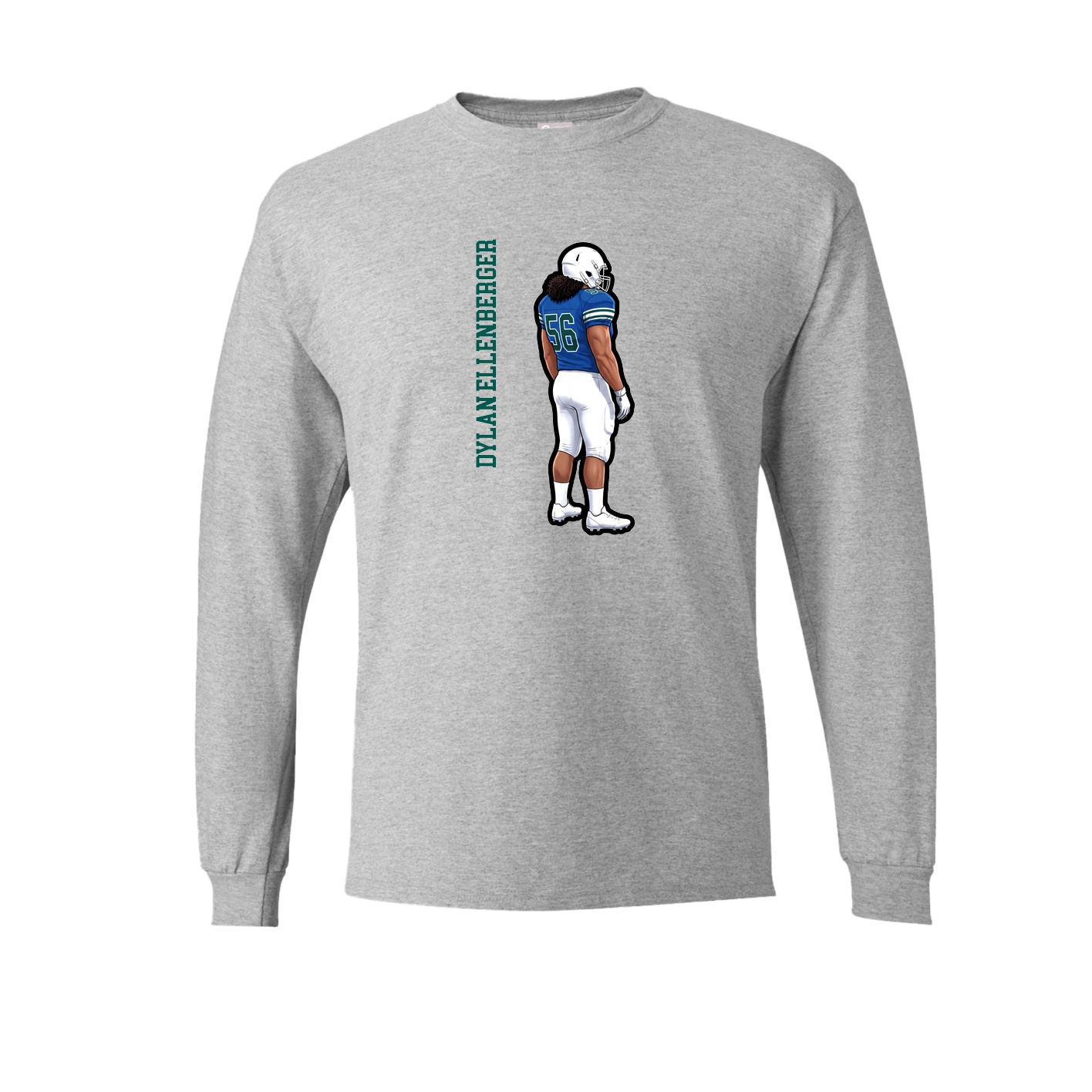 Long Sleeve Tee — Name Vertical in Grey