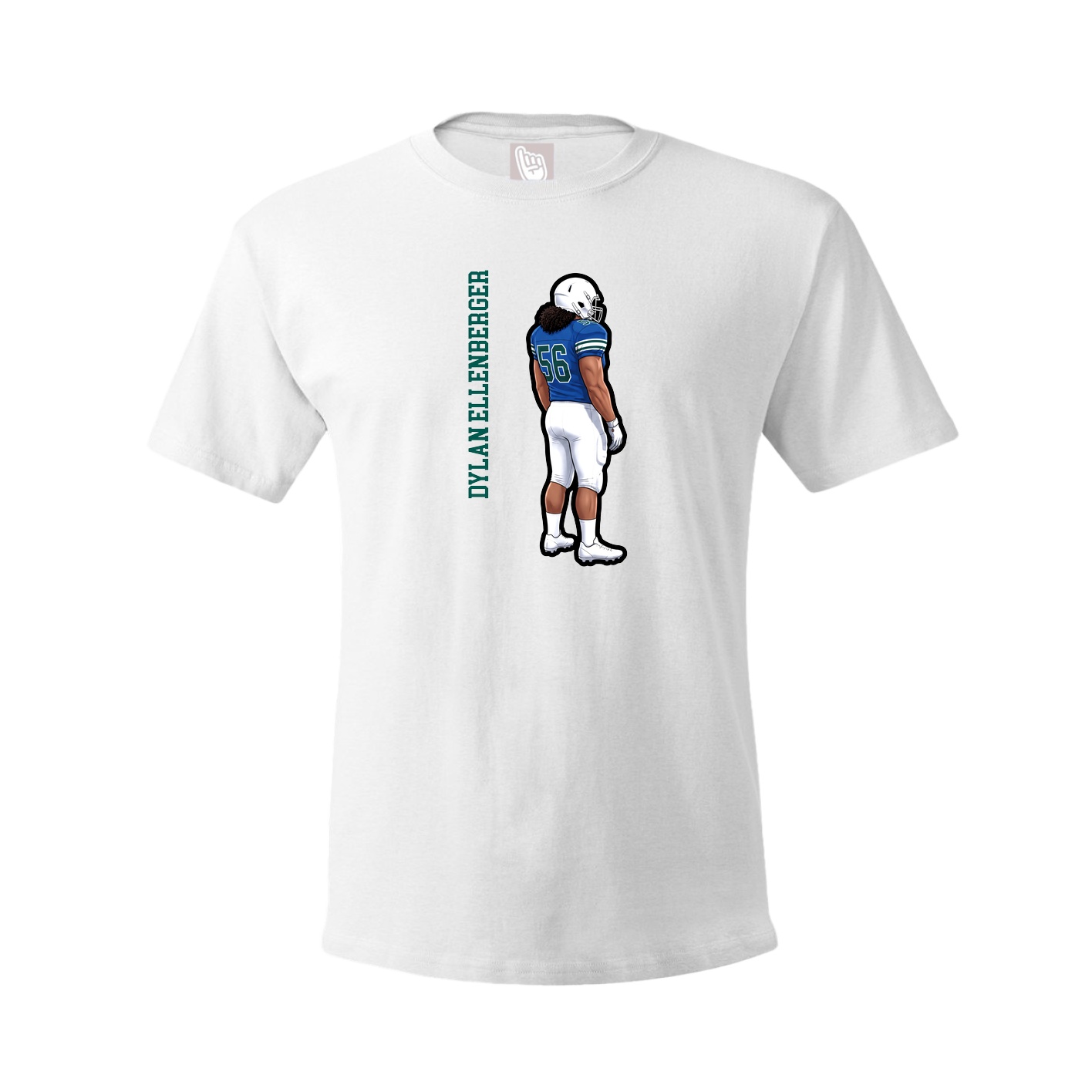 Youth Tee — Name Vertical in White