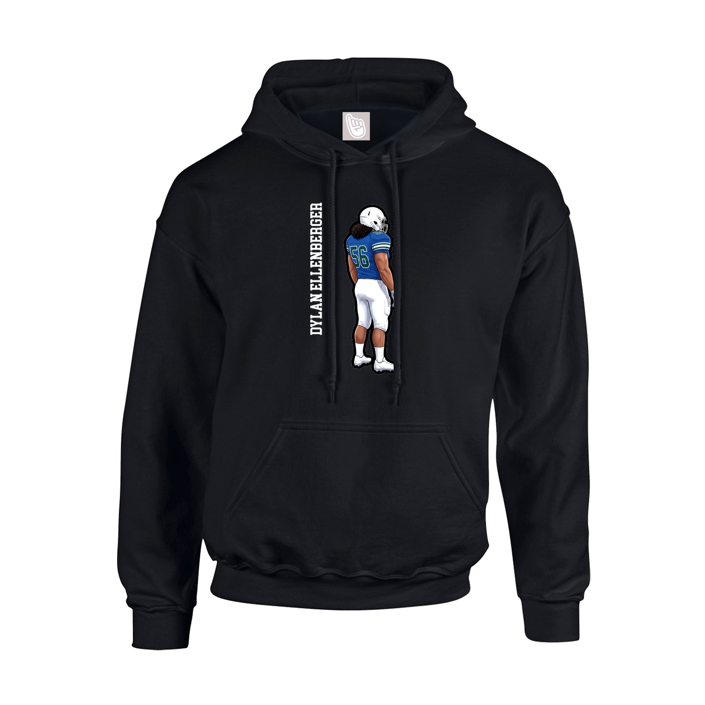 Youth Hoodie — Name Vertical in Black