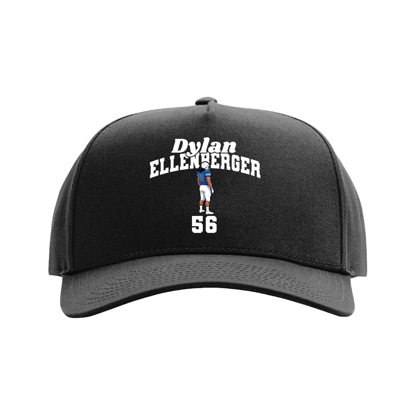 Full Fabric Five-Panel Champ Cap — Signature Arch in Black