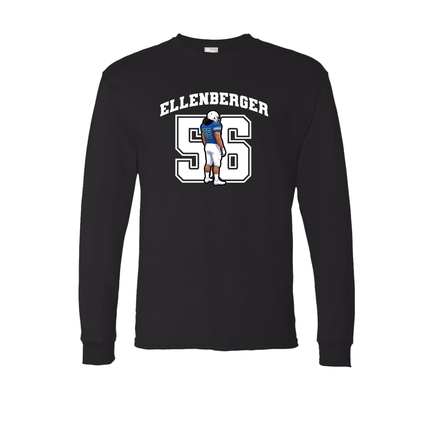 Long Sleeve Tee — Number in Black