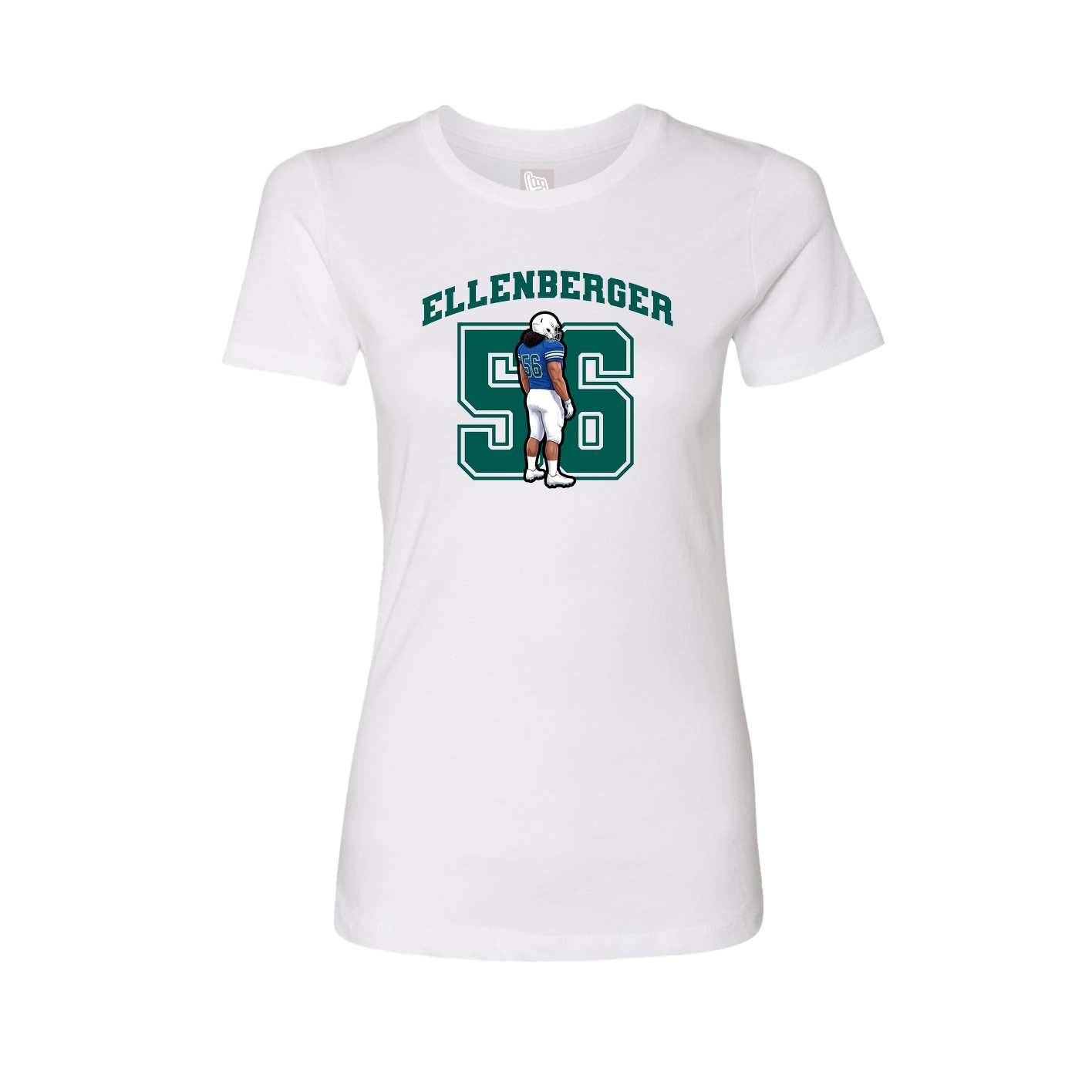 Fitted Women's Tee — Number in White