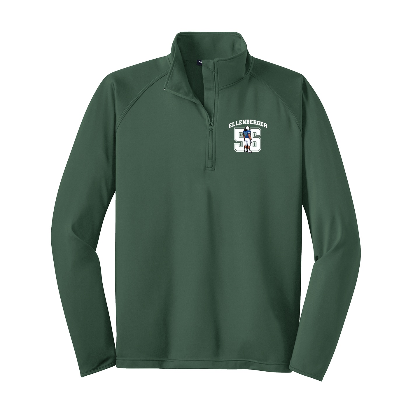 Q-Zip Pullover — Number in Green