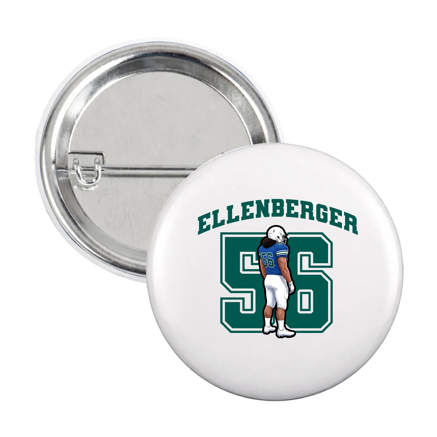 Game Day Button — Number in White