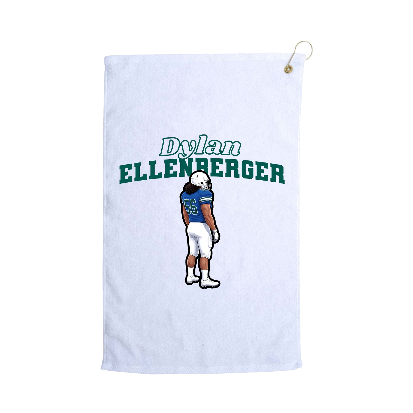 Golf Towel — Name Arch in White