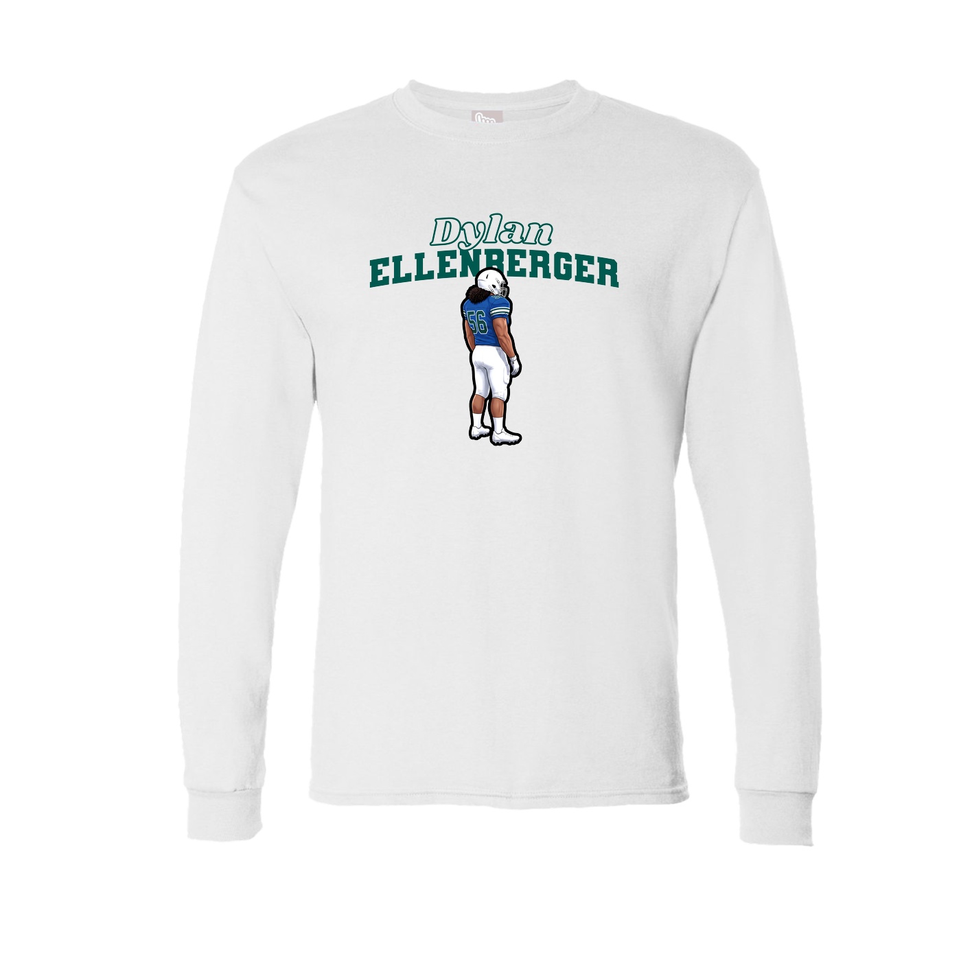 Long Sleeve Tee — Name Arch in White