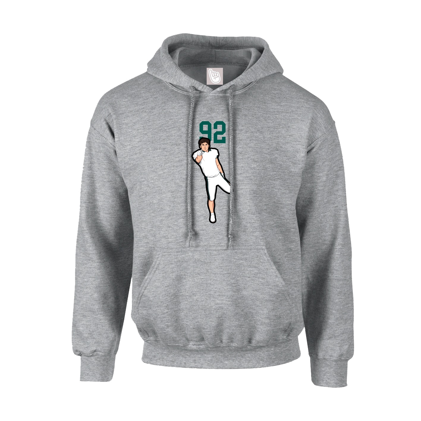Hoodie — Number Top in Grey