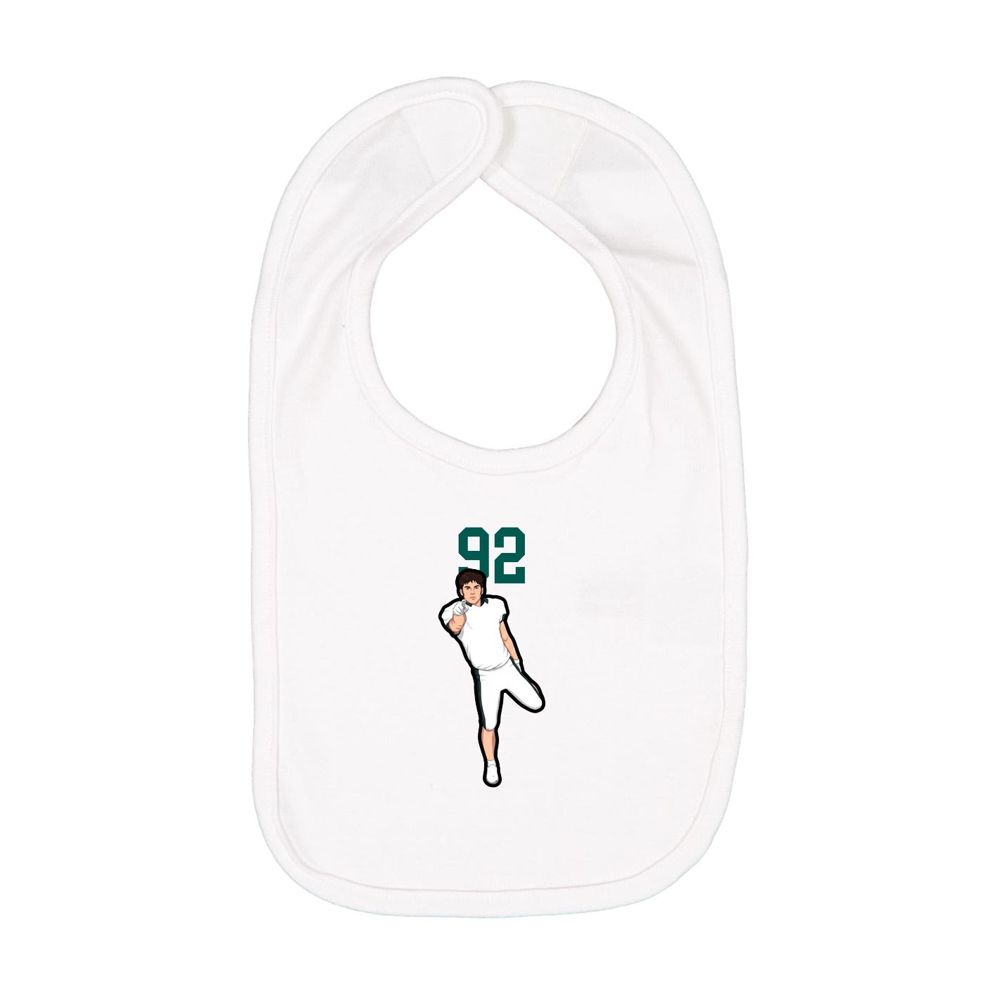 Infant Bib — Number Top in White