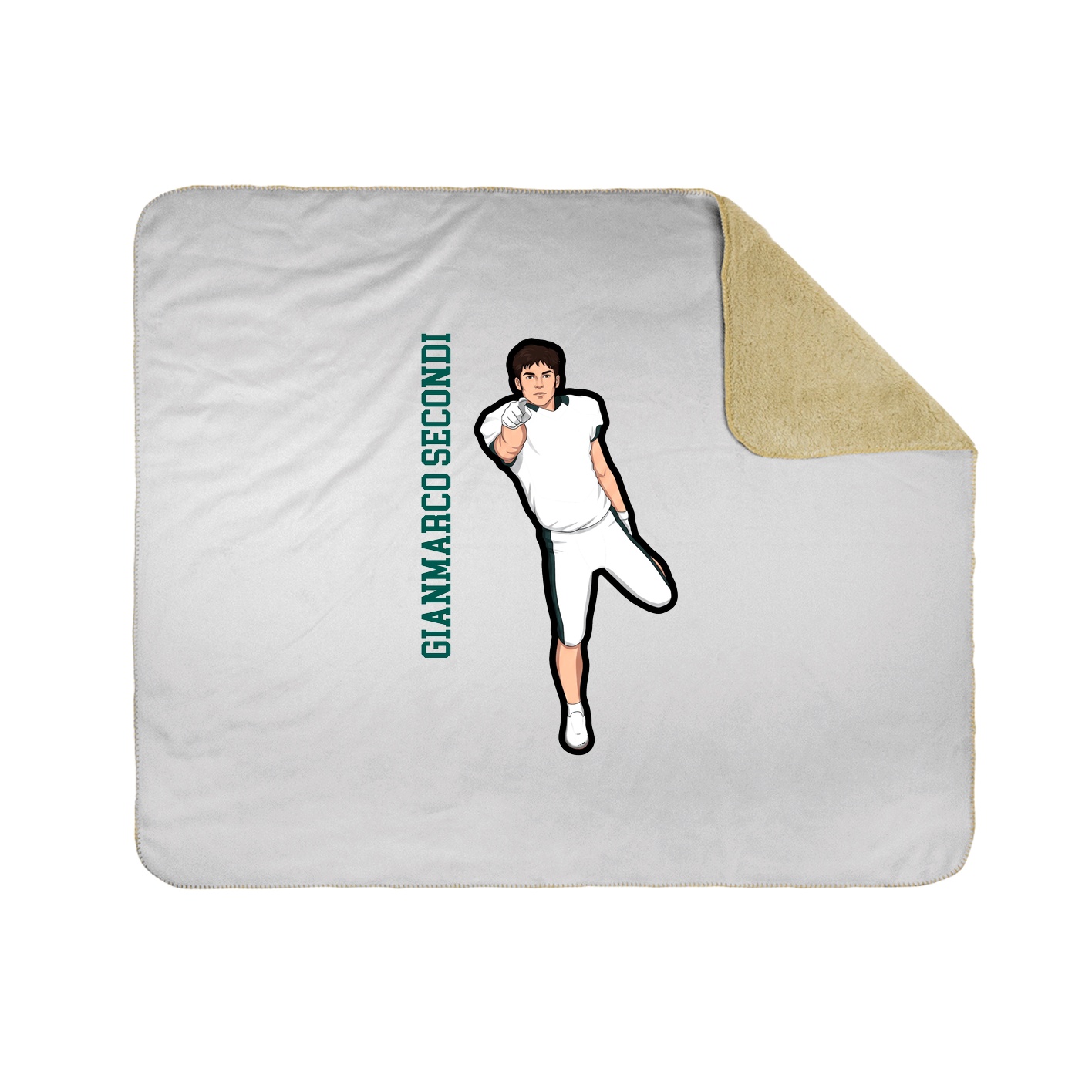 Throw Blanket — Name Vertical in White