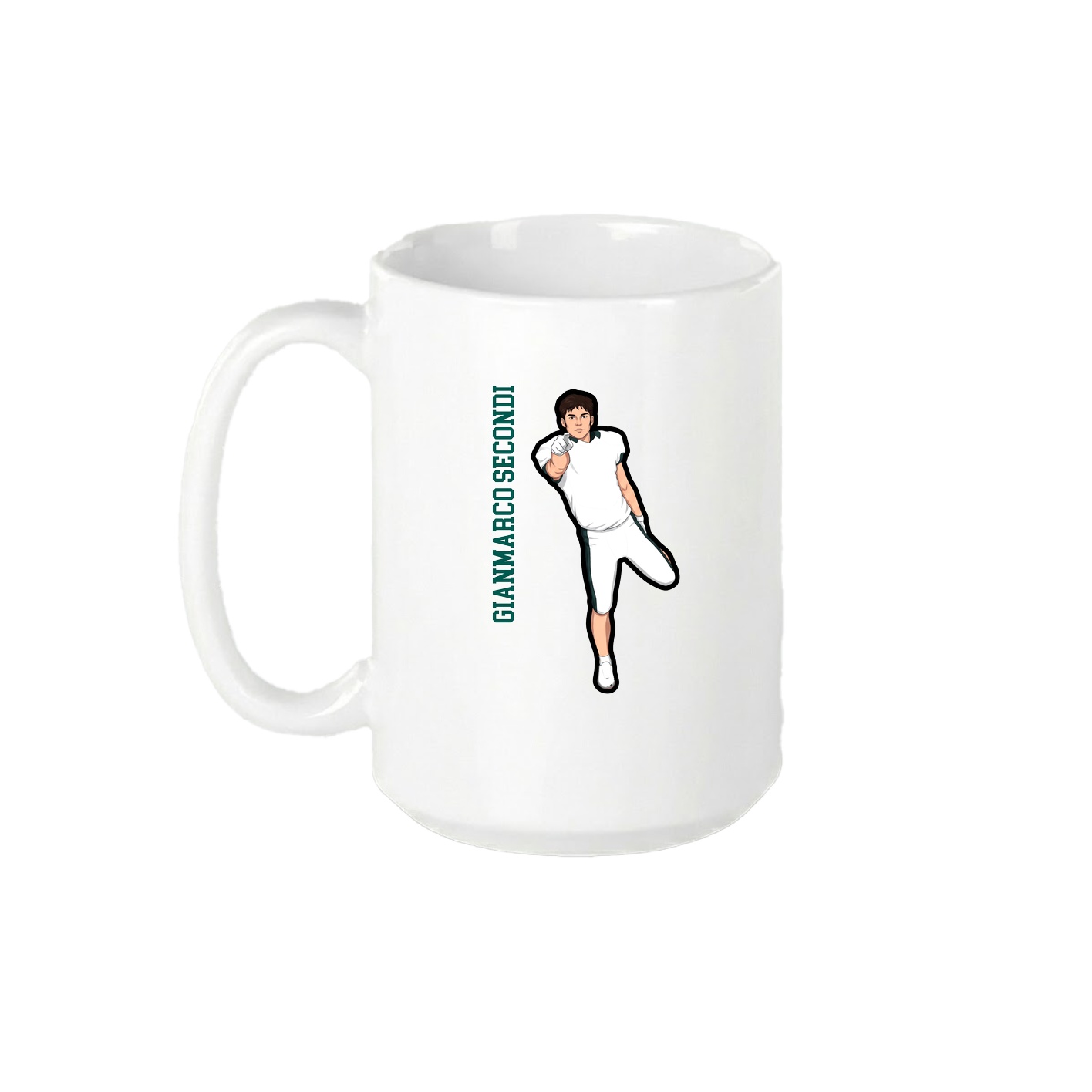 15oz Coffee Mug — Name Vertical in White