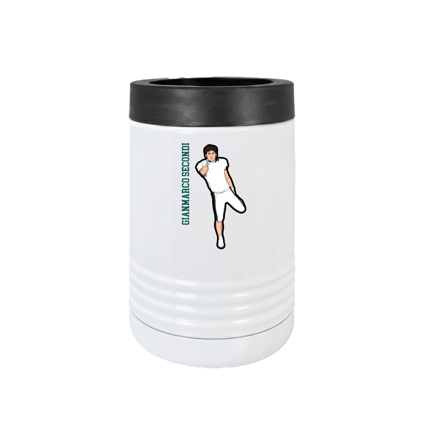 Beverage Holder — Name Vertical in White
