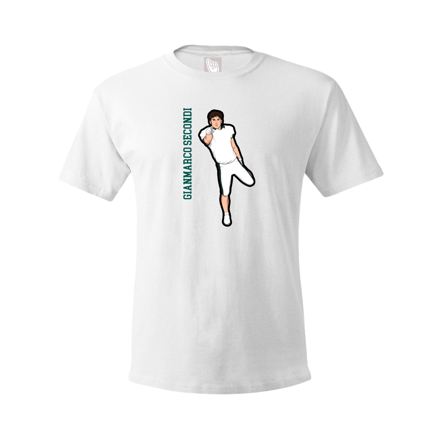 Tee — Name Vertical in White