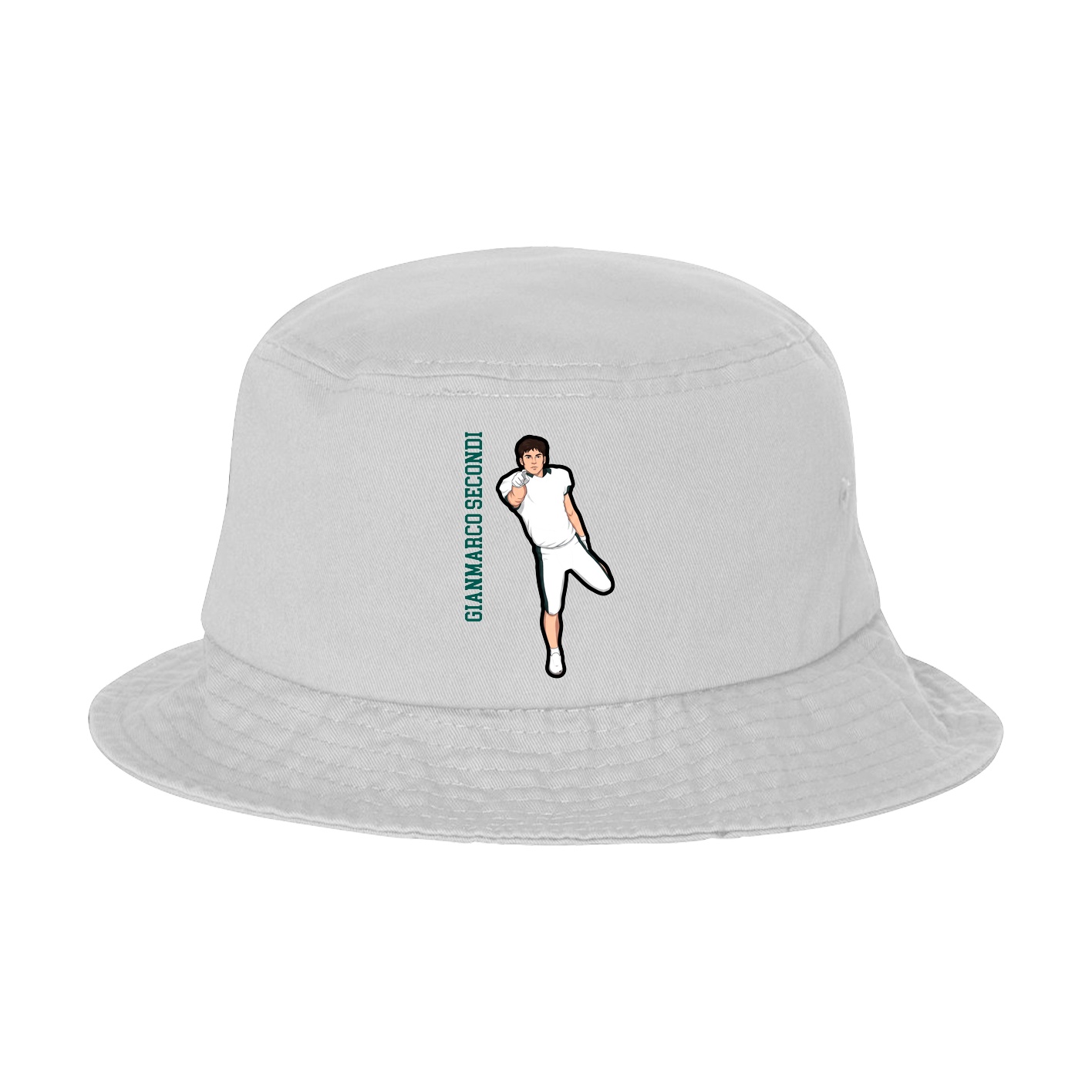Bucket Cap — Name Vertical in White