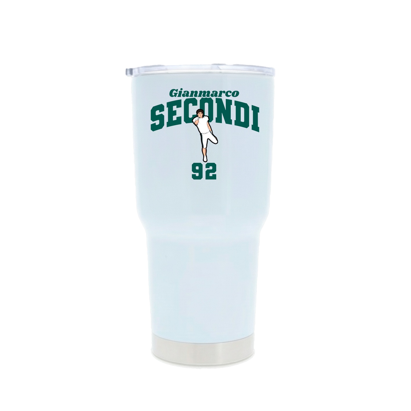 30oz Stainless Steel Tumbler — Signature Arch in White