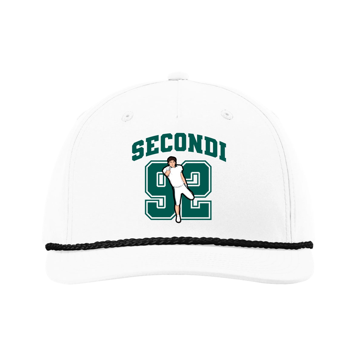 Five-Panel Classic Rope Cap — Number in White