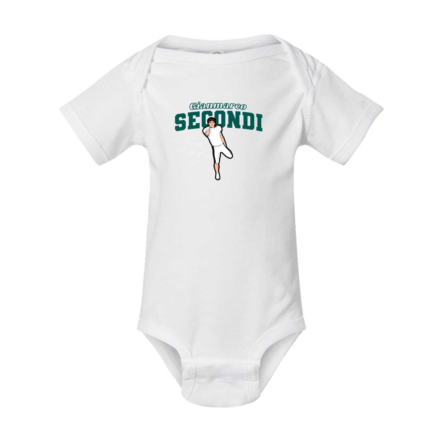 Baby Onesie — Name Arch in White