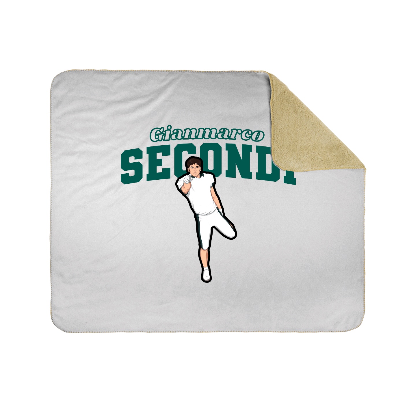 Throw Blanket — Name Arch in White