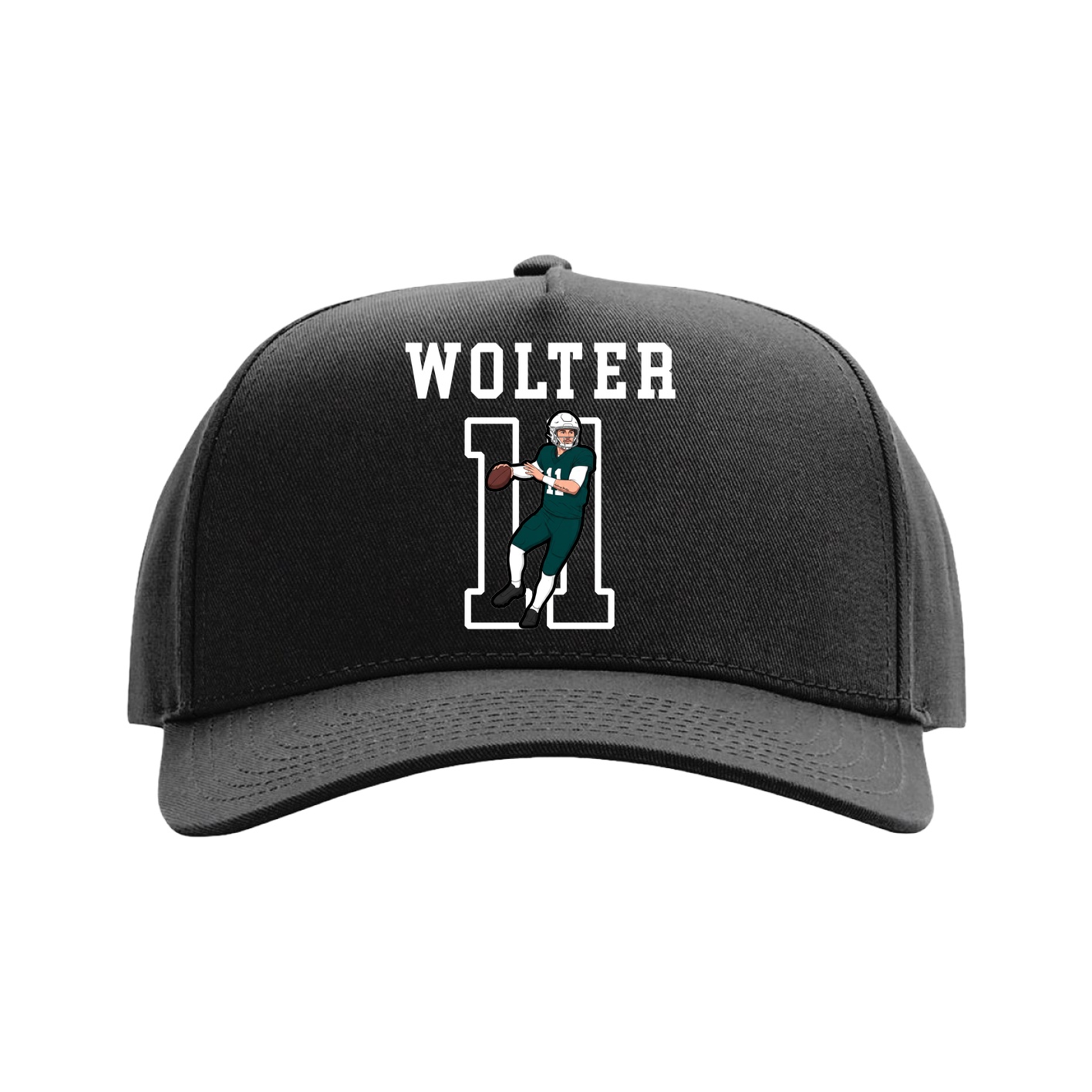 Full Fabric Five-Panel Champ Cap — Shirsey in Black