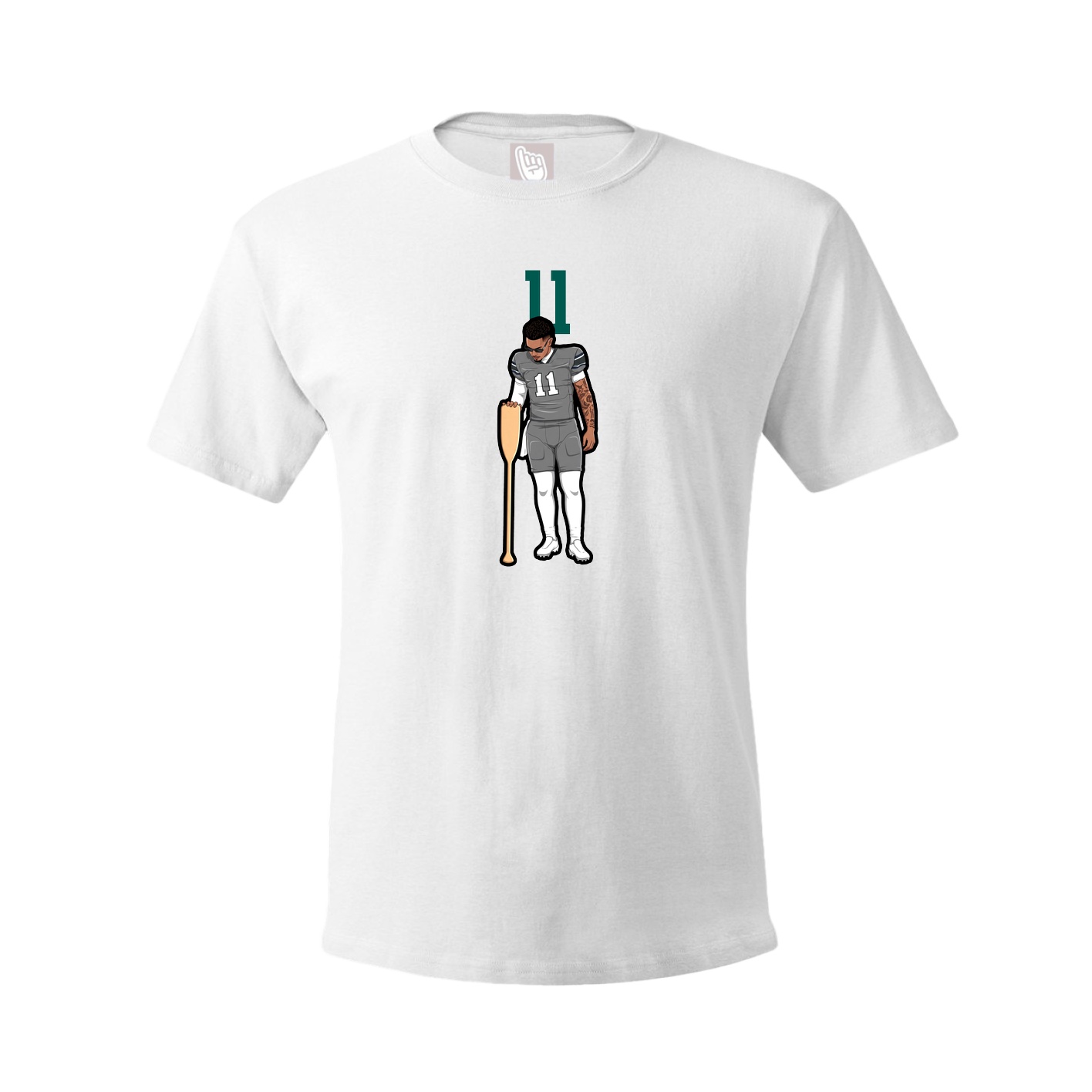 Youth Tee — Number Top in White