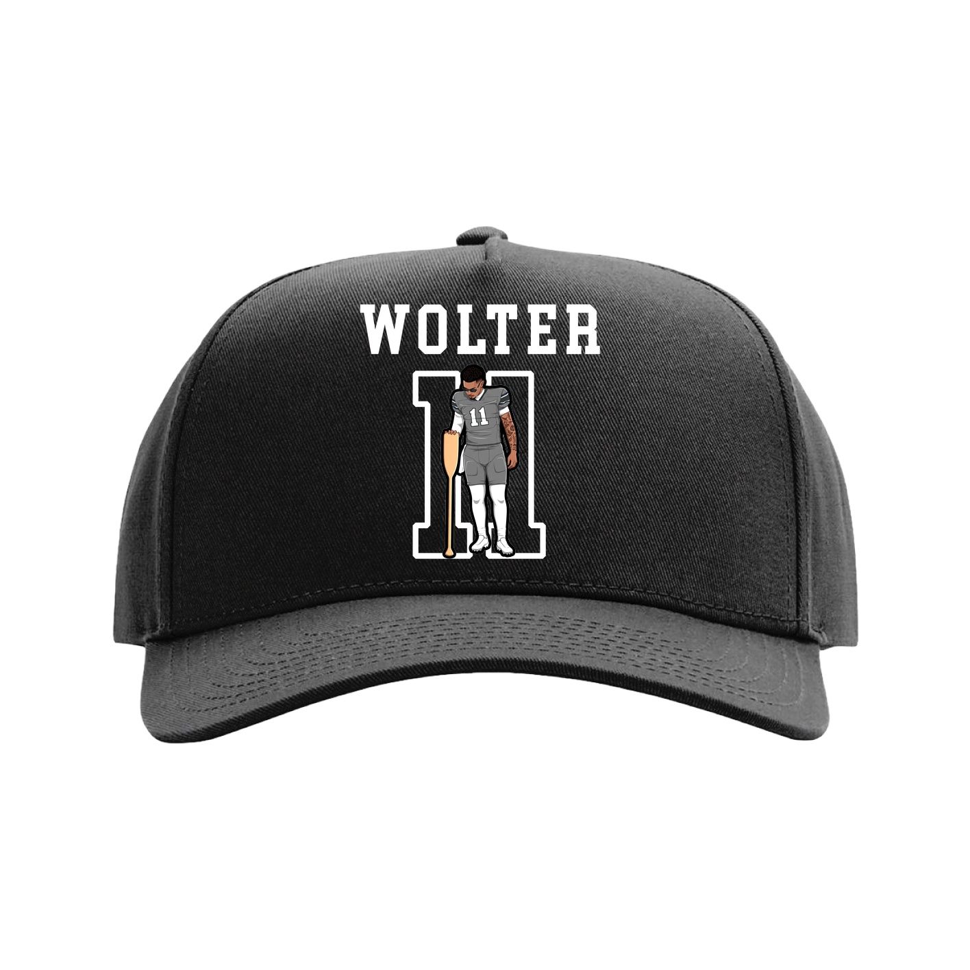 Full Fabric Five-Panel Champ Cap — Shirsey in Black