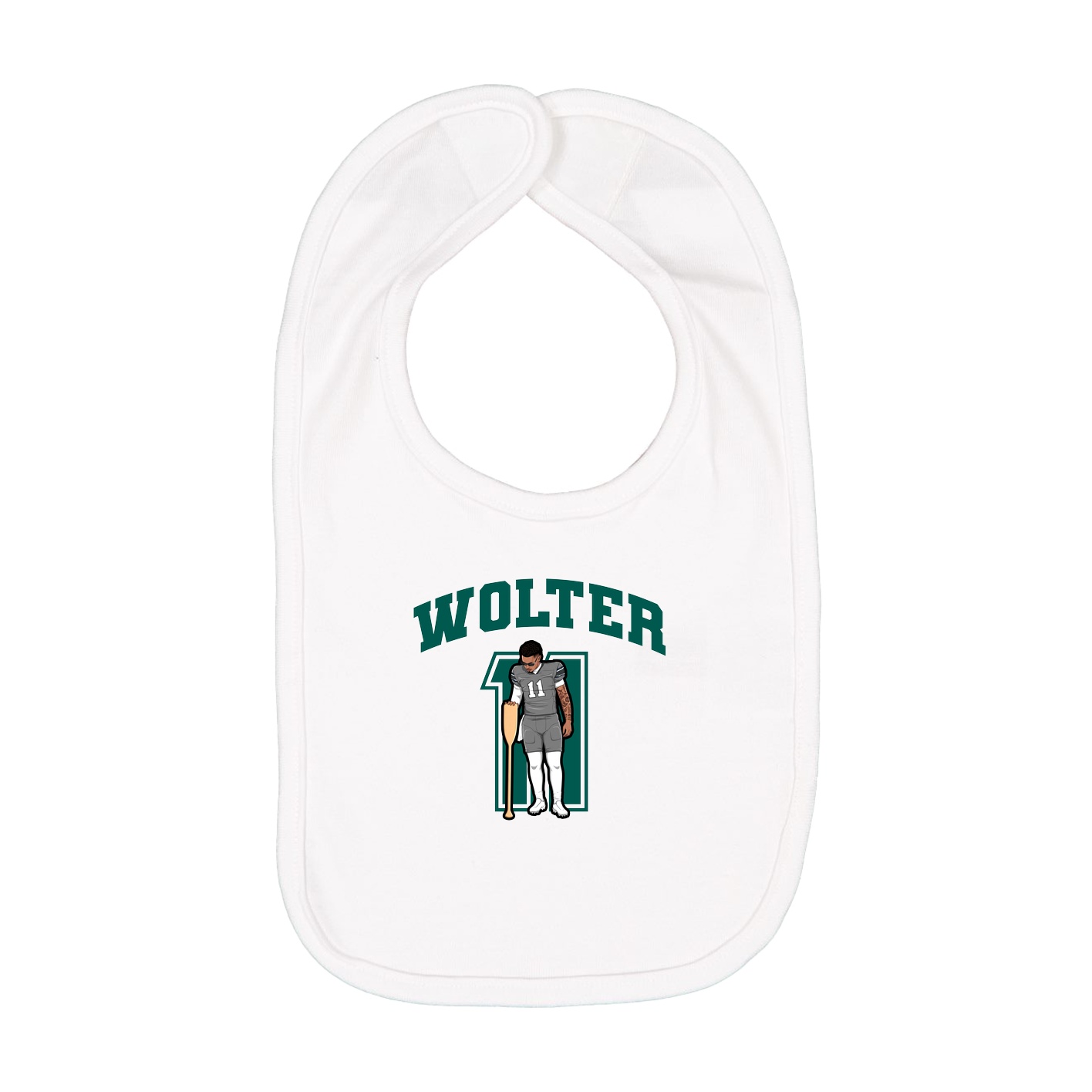 Infant Bib — Number in White