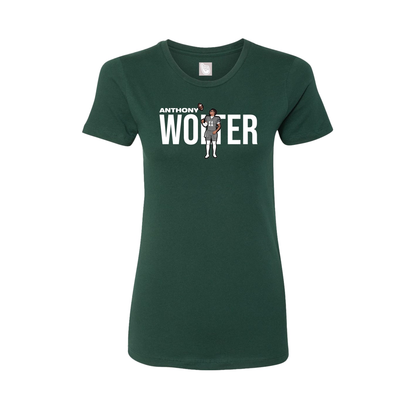 Fitted Women's Tee — Player Name in Green