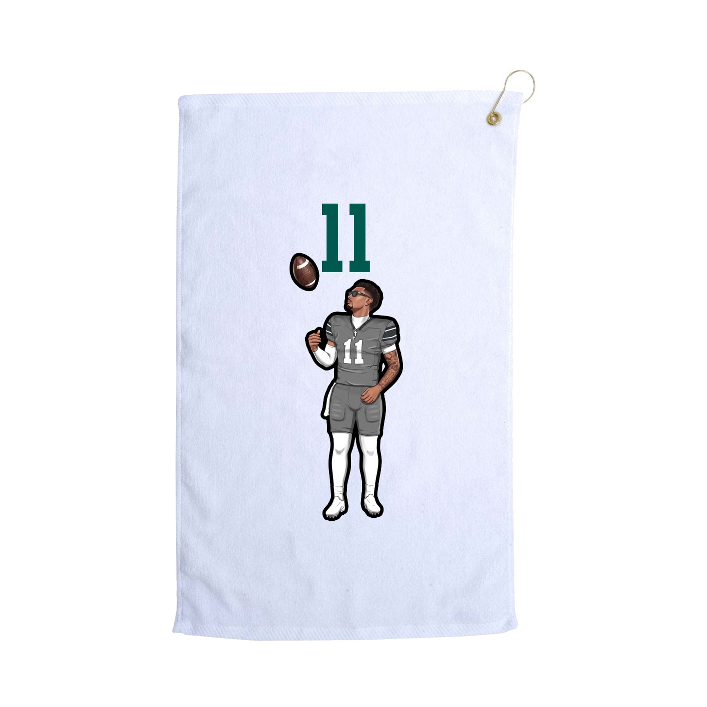 Golf Towel — Number Top in White