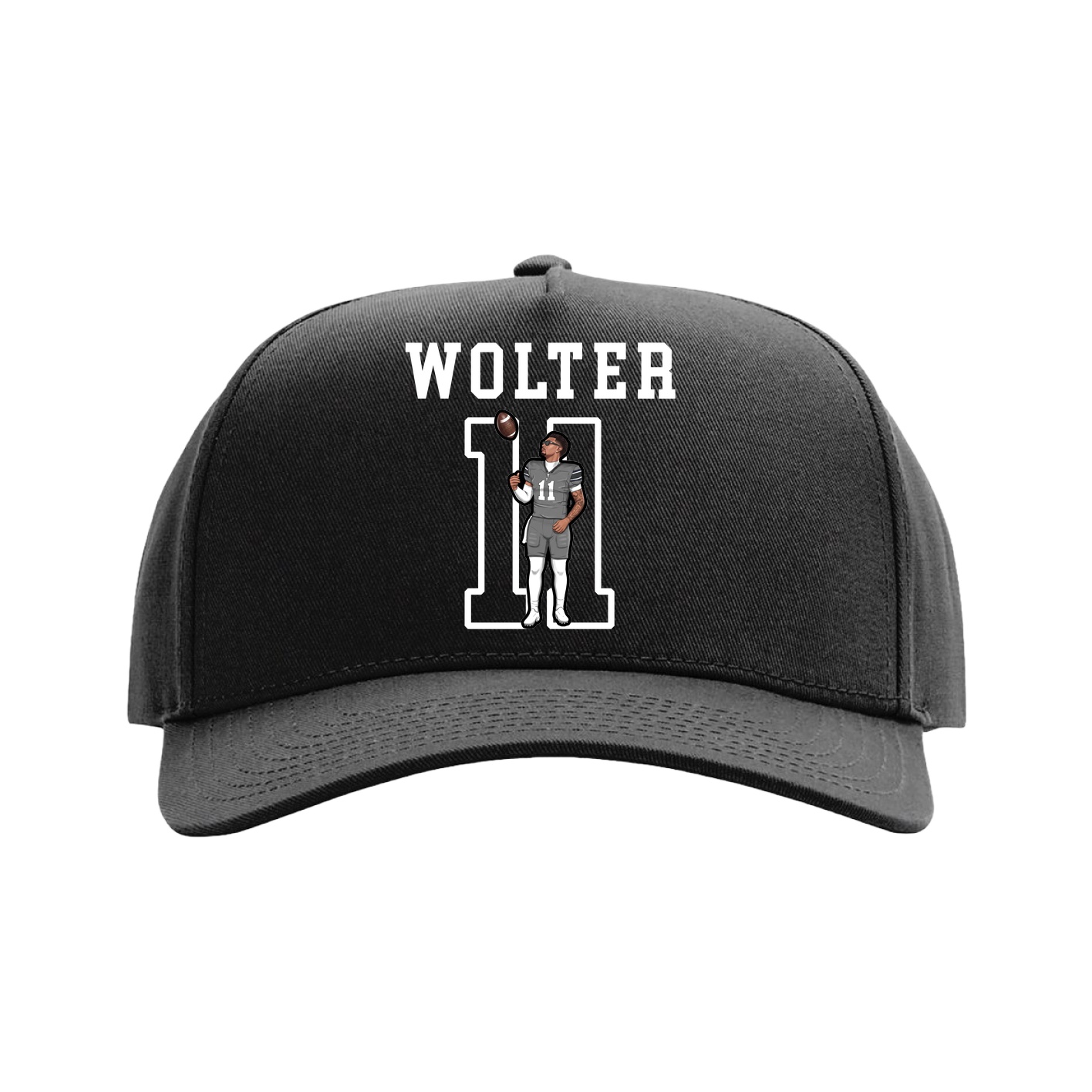 Full Fabric Five-Panel Champ Cap — Shirsey in Black
